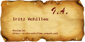 Iritz Achilles névjegykártya